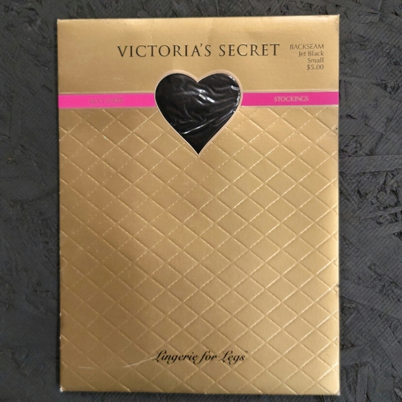 VICTORIA'S SECRET ♡ NEW in Package Vintage Jet Black Backseam Lingerie for Legs - Picture 3 of 4